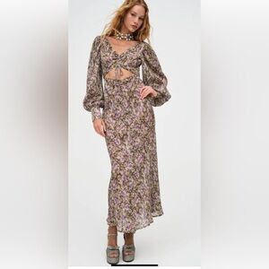 For Love and Lemons maxi dress NWT oversized sheer sleeves
